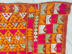 Phulkari Bawan Bagh Wedding Shawl, Silk Embroidery on Cotton, Punjab India