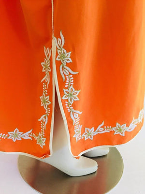 Moroccan Orange Kaftan Maxi Dress Caftan