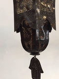 Moorish Handcrafted Metal Lanterns Pendants with Hand of Fatima, North Africa