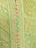 Moroccan Kaftan in Green and Gold Brocade Metallic Lame