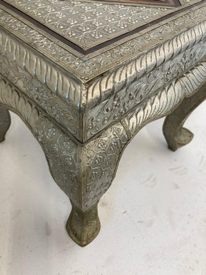 Vintage Anglo-Indian Silvered Wrapped Clad Side Low Table