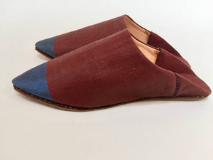 Moroccan Silk Slippers Burgundy