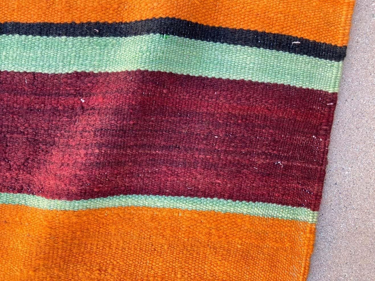 1960s Moroccan Vintage Flat-Weave Berber Rug