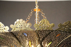 Moroccan Moorish Brass Pasha Chandelier