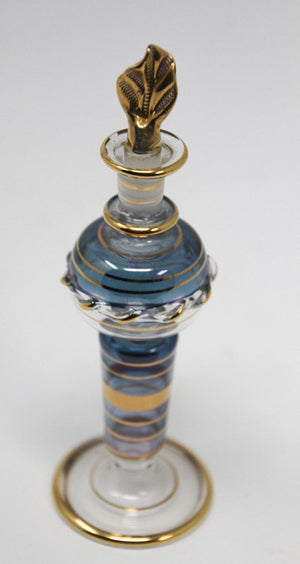 Moorish Hand Blown Gilt Glass Bohemian Perfume Bottle