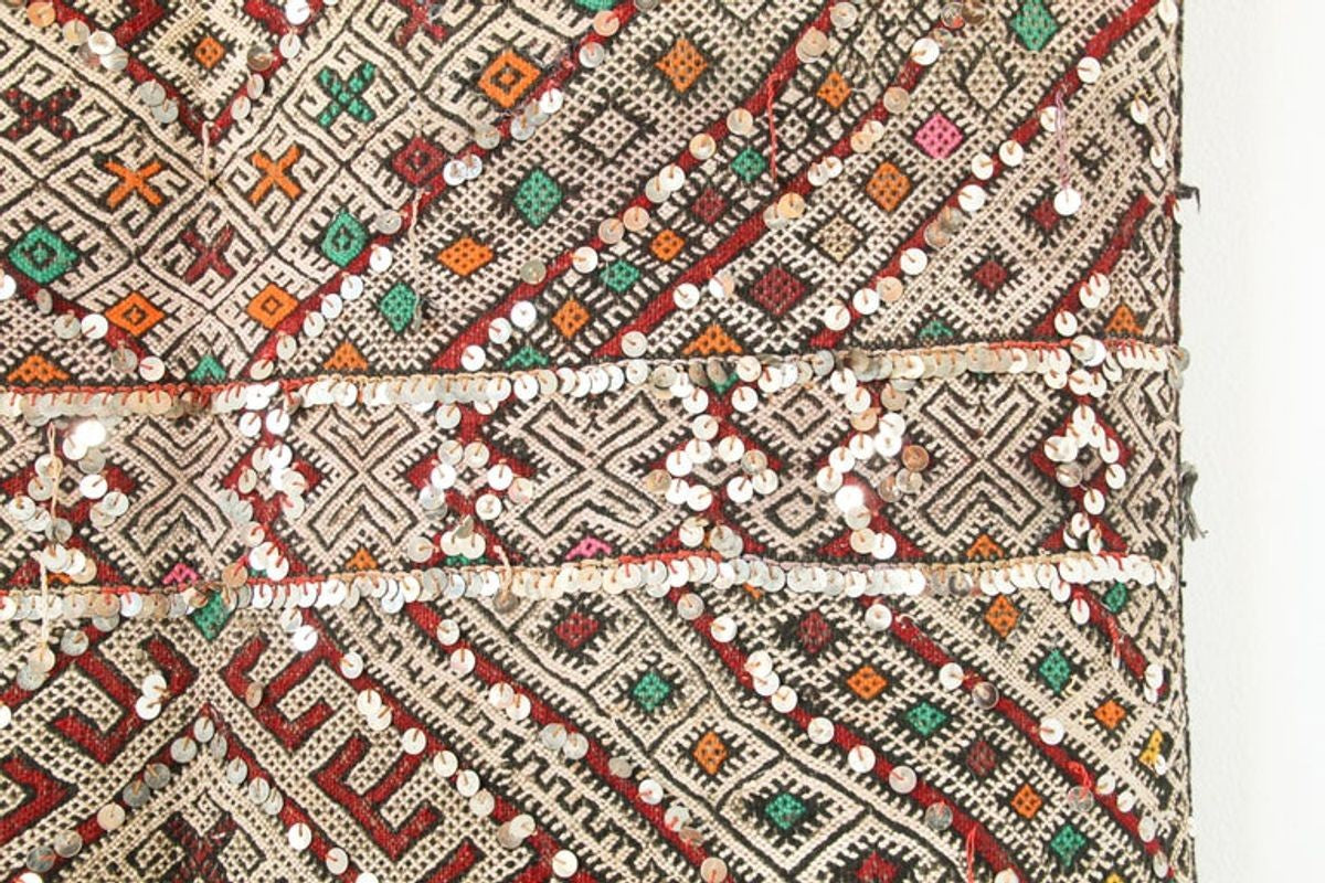1950s Authentic Moroccan African Tuareg Wedding Runner Rug 15.5 ft long