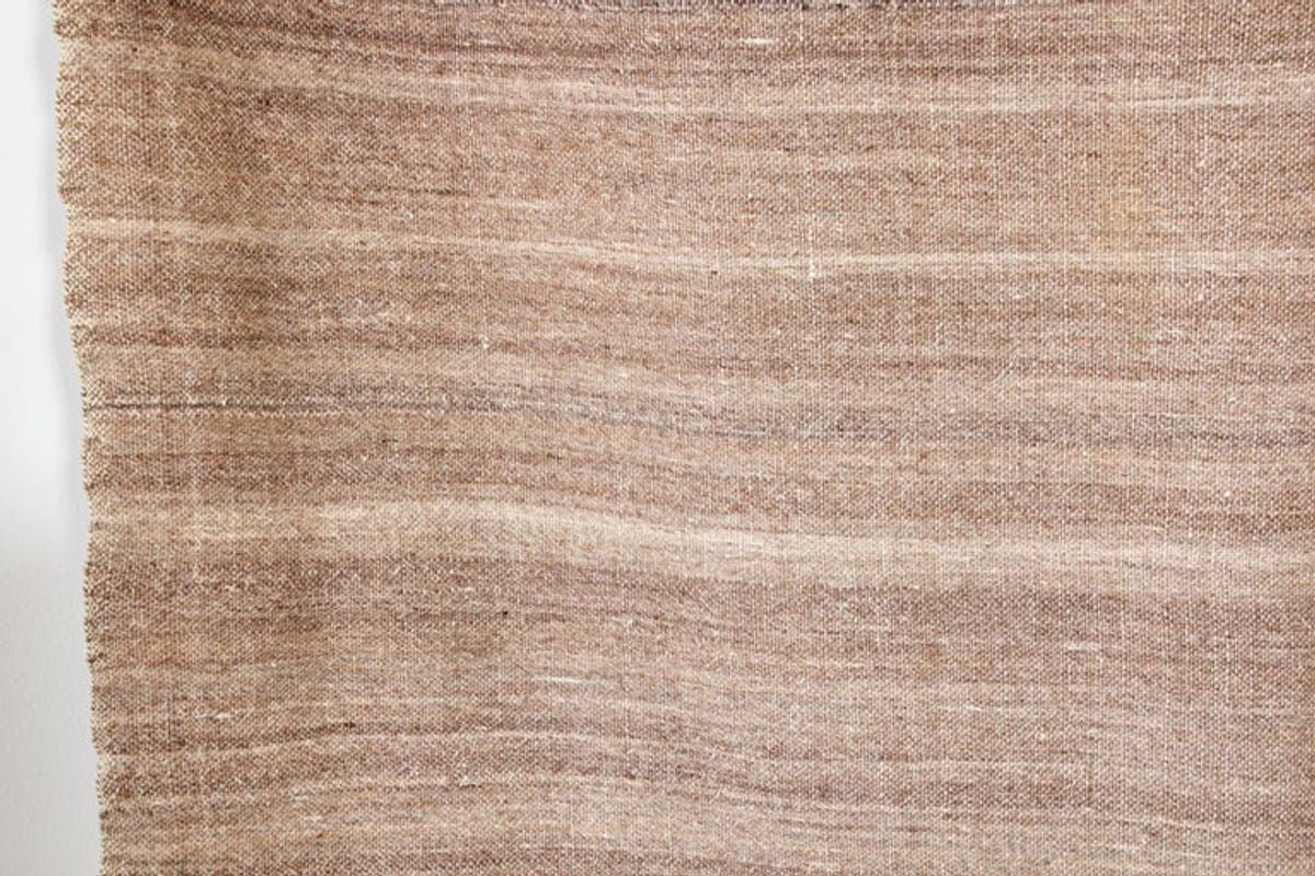 1960s Moroccan Vintage Flat-Weave Brown Tribal Organic Textile