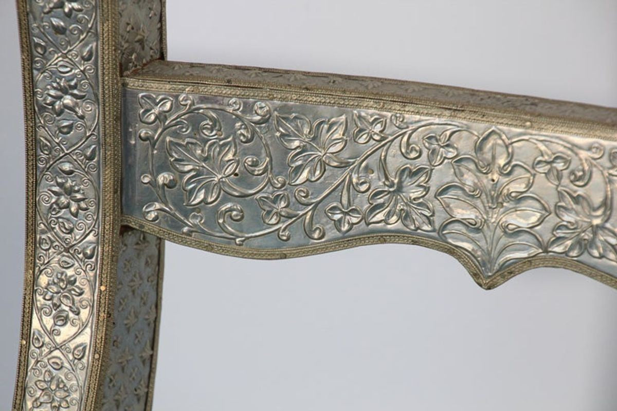 Anglo-Indian Silvered Wrapped Clad Side Chairs a Pair