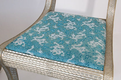 Anglo-Indian Silvered Wrapped Clad Side Chairs and Table