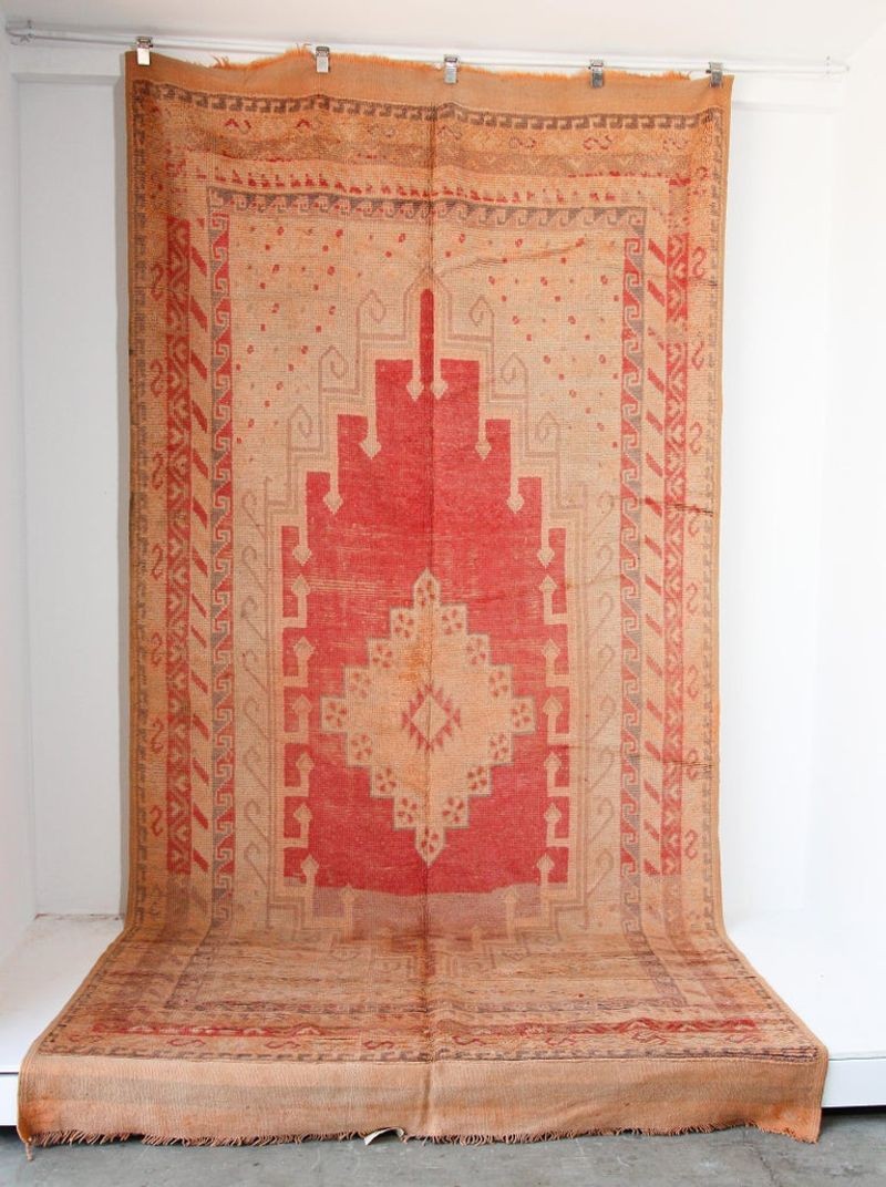Vintage Moroccan Berber Tribal Rug, Handwoven Wool & Goat Hair, 1960s