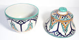 Moorish Ceramic Glazed Covered Jars Handcrafted in Fez Morocco