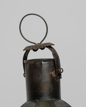 Moroccan Metal and Clear Glass Candle Lantern