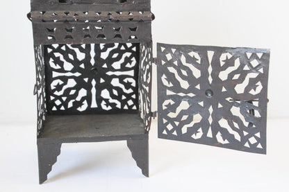 Large Moroccan Moorish Hurricane Metal Candle Lantern