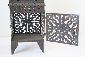 Large Moroccan Moorish Hurricane Metal Candle Lantern