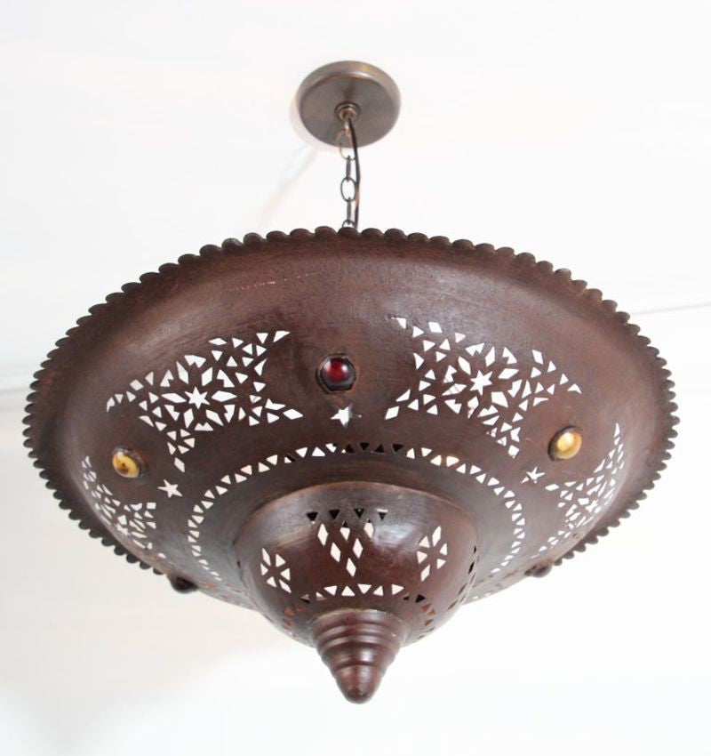 Handcrafted Moroccan Metal Chandelier with Moorish Design