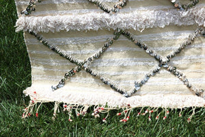 Vintage Moroccan Handcrafted Wedding Blanket Throw with Sequins
