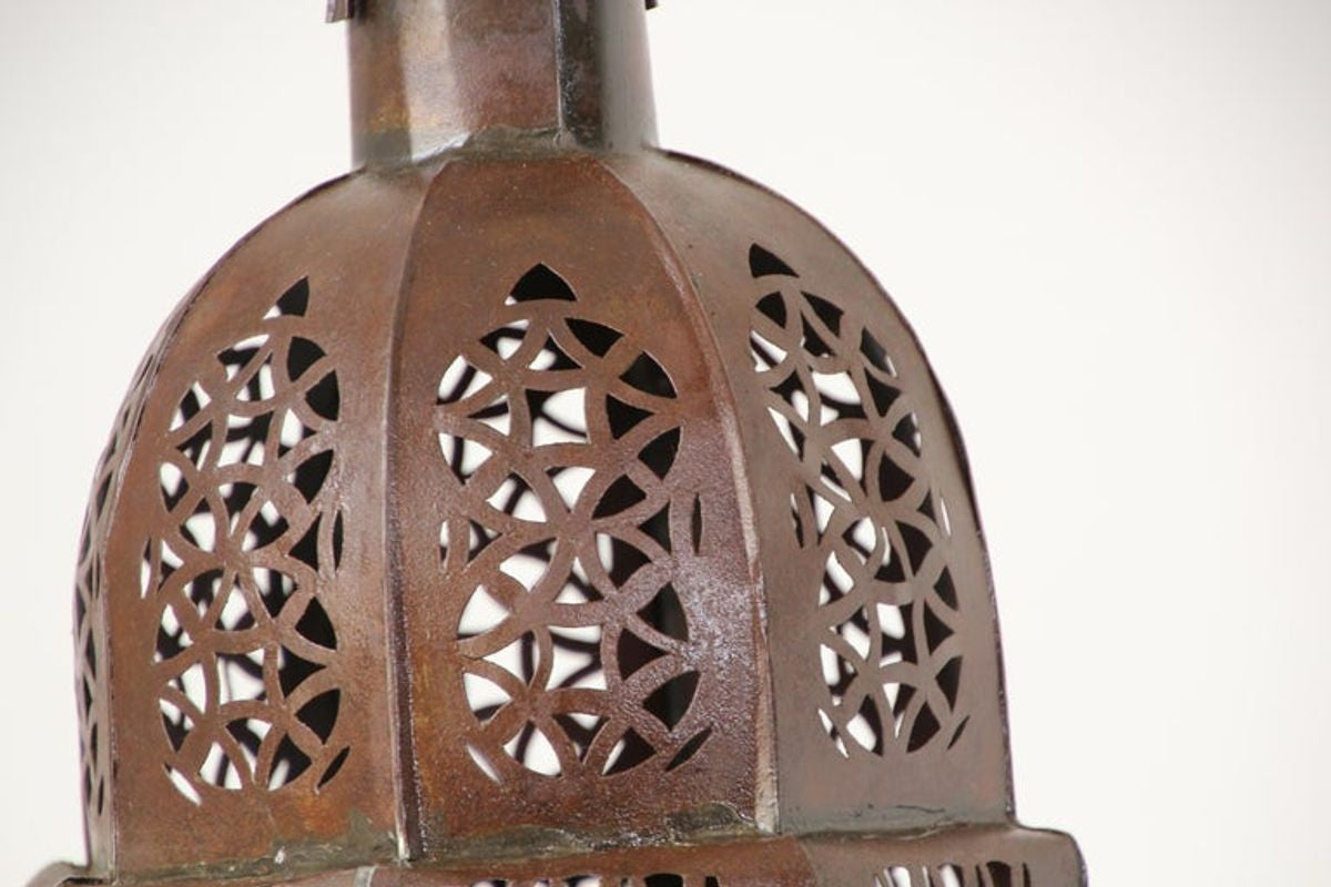 Moroccan Moorish Multi-Color Glass Lantern in Star Shape