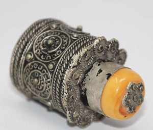 Silvered Metal Lidded Box