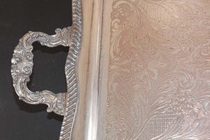 Vintage Large Silver Plate Tray George IV English Style