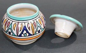 Moroccan Hand Painted Vintage Ceramic Astray from Fez