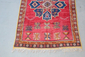 1960s Moroccan Vintage Hand-Woven Berber Rug