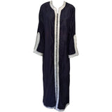 Moroccan Elegant Velvet Kaftan Black and Silver Caftan