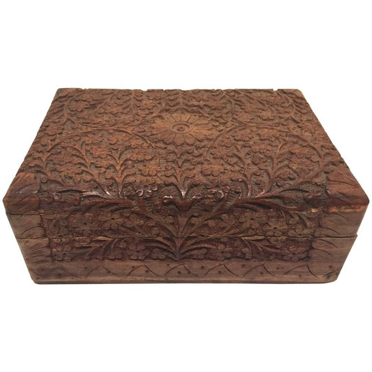 Anglo Raj Rosewood Hand-Carved Decorative Box