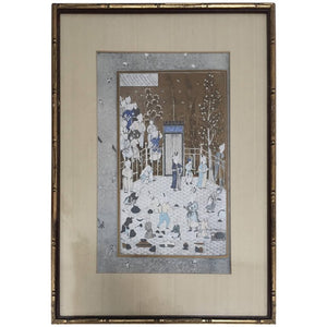 Mughal Print in Gilt Frame, Rajasthan Style, Mid-20th Century