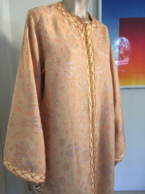 Vintage Moroccan Brocade Designer Caftan Maxi Dress Gown Kaftan Size L