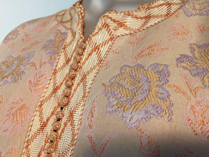 Vintage Moroccan Brocade Designer Caftan Maxi Dress Gown Kaftan Size L