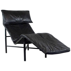 Tord Bjorklund Chaise Longue in Black Leather