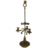 French Antique Brass Candelabra Converted into a Table Lamp