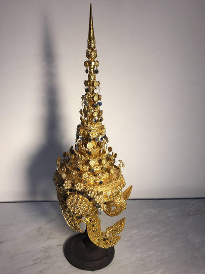 Gilt Thai Ceremonial Headdress, Hand-Crafted Folk Art, 20th Century