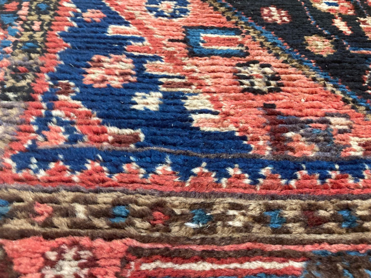 Antique Hand-Knotted Turkish Rug, Wool Floral Design, 1940