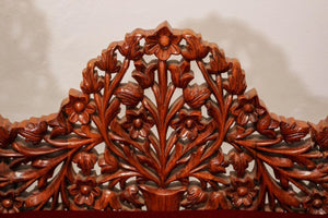 Anglo-Raj Settee with Open Back Hand Carved Tree of Life Back