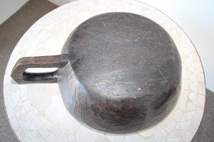 Hand-Carved African Ethiopian Wooden Bowl with Handle