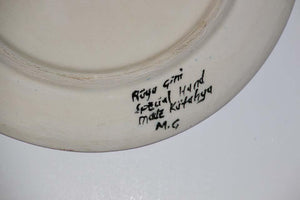 Hand Painted Turkish Ceramic Decorative Plate with Arabic Writing