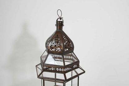Handcrafted Large Moroccan Clear Glass Candle Lantern