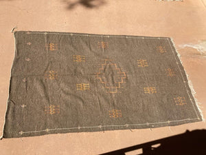 Moroccan Vintage Flat-Weave Brown Rug