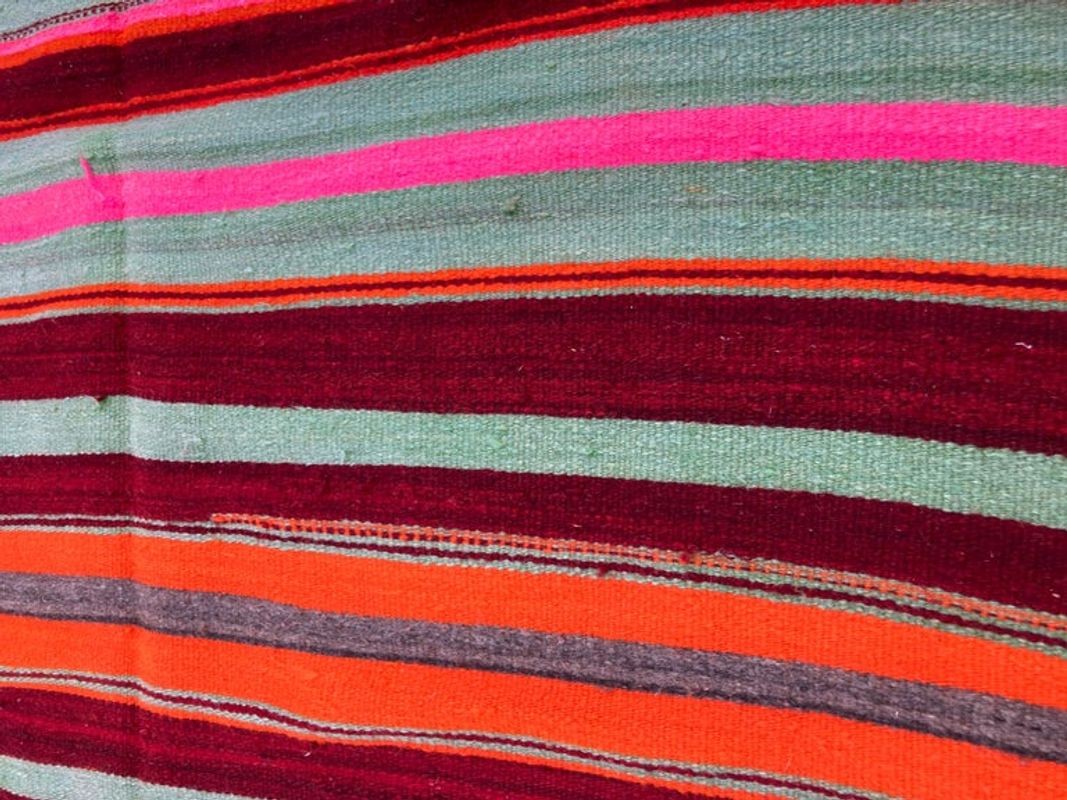 Moroccan Vintage Flat-Weave Kilim Rug North Africa
