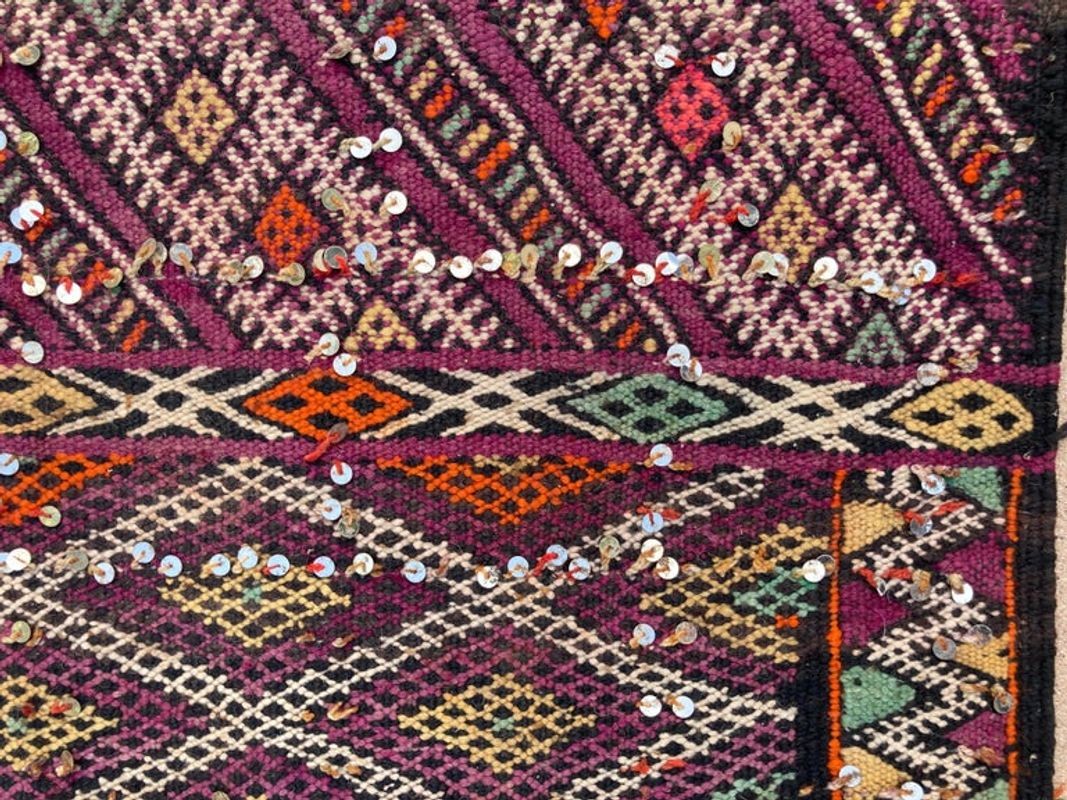 1940s Moroccan Tribal Rug African Ethnic Textile Floor Covering