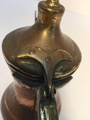 Middle Eastern Antique Dallah Arabic Copper Coffee Pot