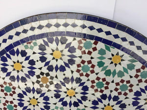 Moroccan Outdoor Mosaic Tile Table from Fez in Traditional Moorish Design