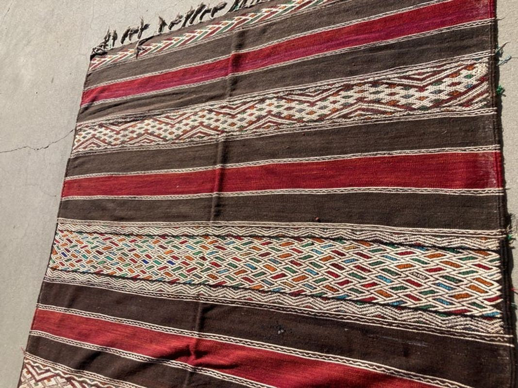 Moroccan Vintage Tribal Kilim Rug Textile North Africa