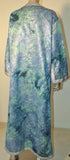 Moroccan Moorish Caftan Maxi Dress Brocade Aquamarine Blue and Silver Size M L