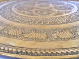 Moorish Mughal Indian Handcrafted Decorative Hammered Brass Tray