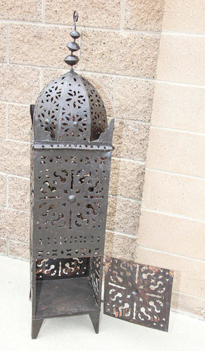 Large Outdoor Metal Moroccan Hurricane Candle Lantern