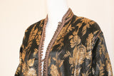 Vintage Moroccan Caftan, Black and Gold Embroidered, ca. 1960s
