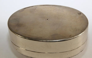 Asian Handcrafted Oval Betel Box in Metal Silvered