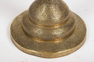 Mid 19th Century Antique Islamic Brass Candleholder Floor Lamp